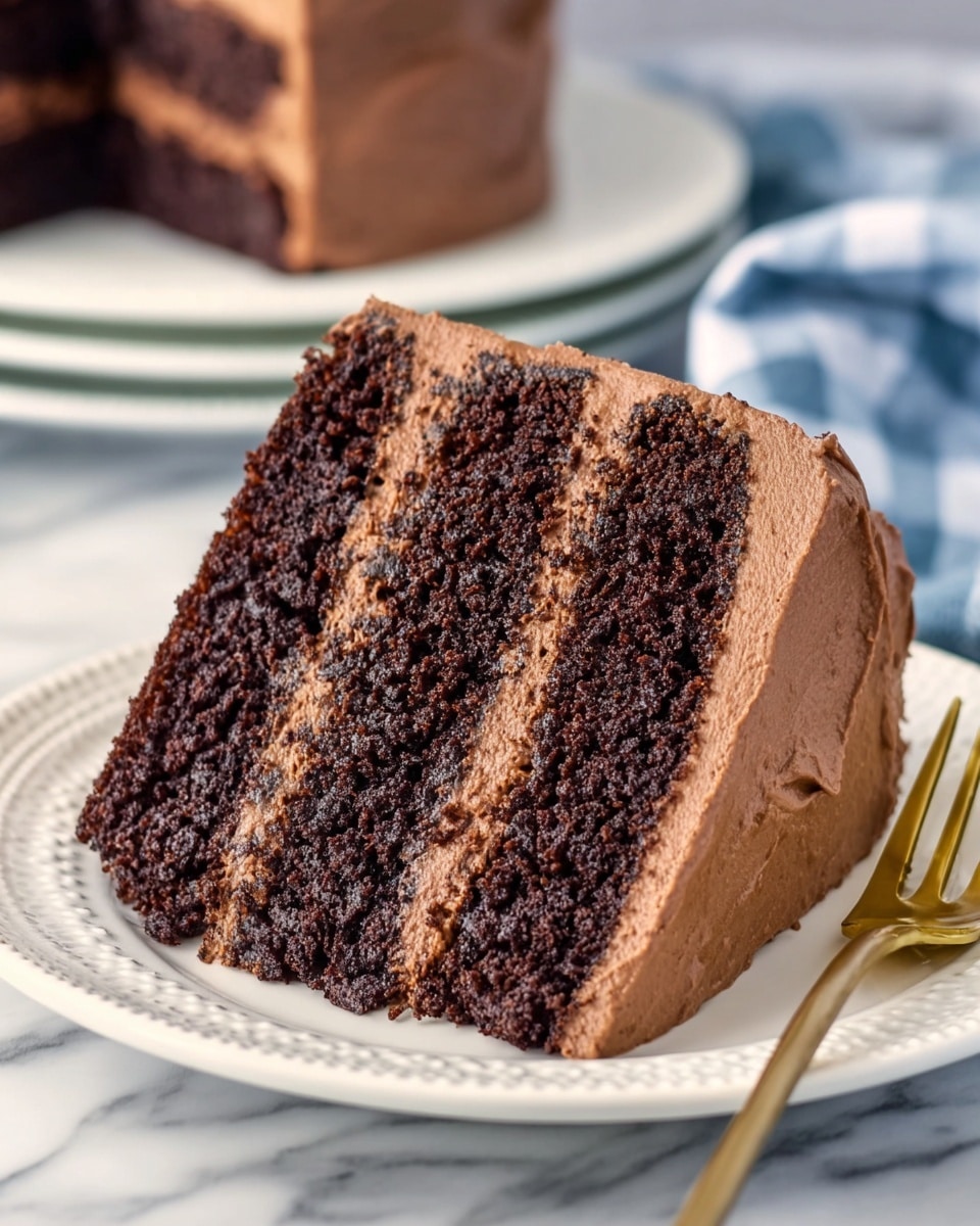 Moist and Delicious Layered Chocolate Cake with Rich Frosting