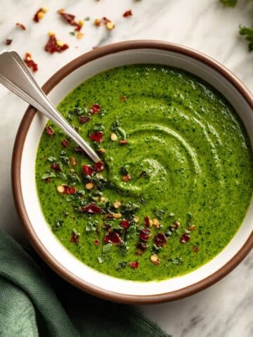 Roasted Poblano Soup with Spinach and Mexican Crema Recipe