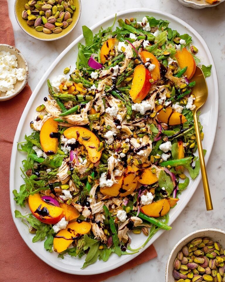 Balsamic Roasted Peach Arugula Salad Recipe