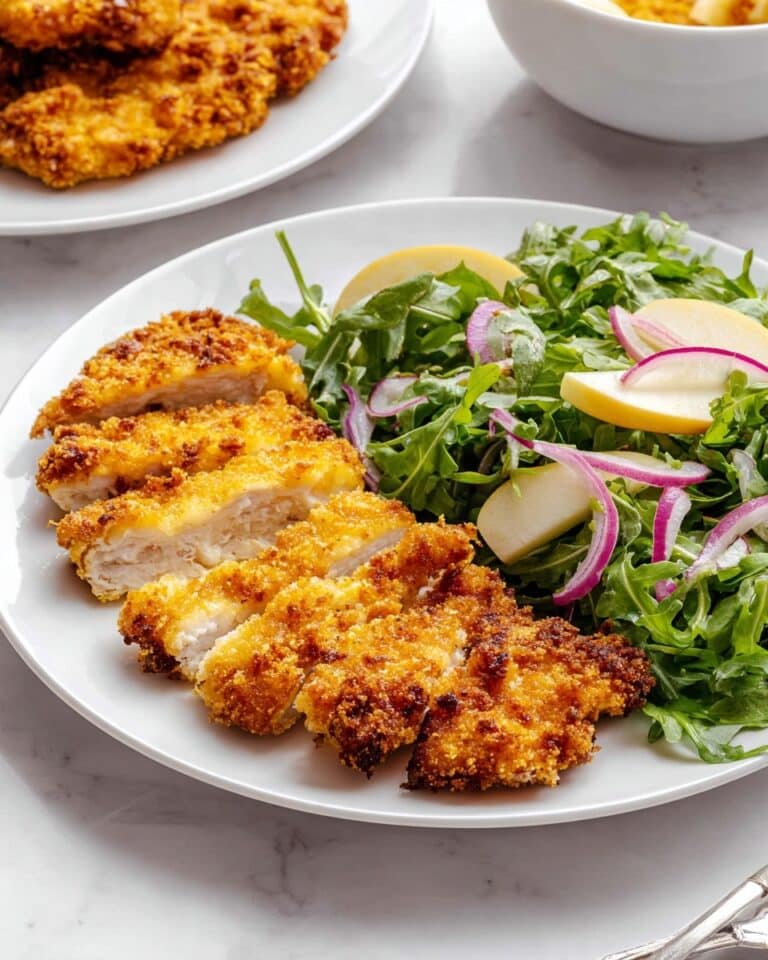 Crispy Chicken Cutlets with Apple Arugula Salad Recipe