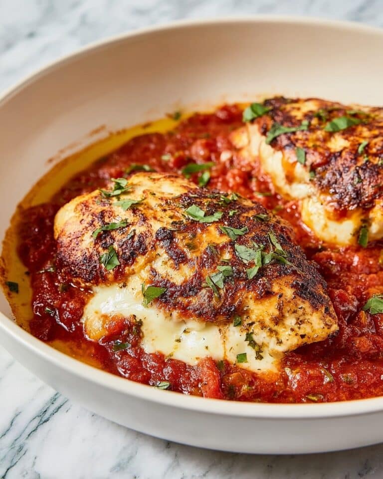 Mozzarella Stuffed Chicken with Tomato Sauce Recipe